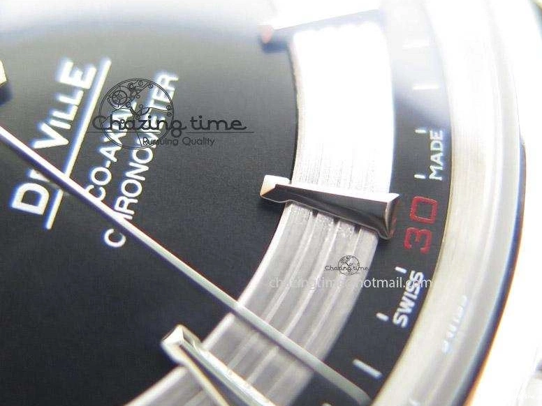 0805 De Ville Hour Vision Co-Axial 41mm SS V6F Best Edition Black Dial On SS Bracelet A BestValue 8277